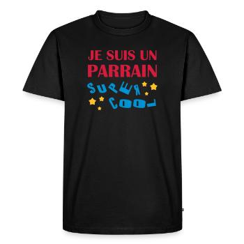 Parrain Oncle Tonton Bébé Naissance Famille Baby - Men's Premium Organic T-Shirt - black - Front - Nico (187cm)