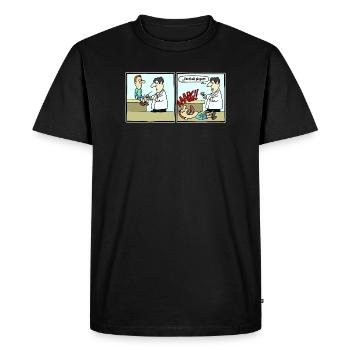 Cartoon Fussball Fussballer Comic Lustig Witzig - Männer Premium Bio T-Shirt - Schwarz - Vorne - Nico (187cm)