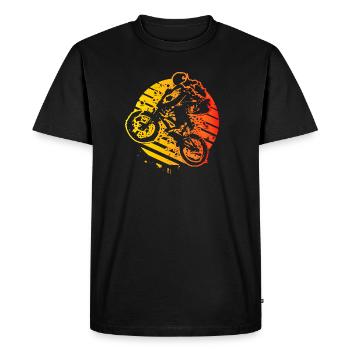 BMX Vélo - BMX Bike Orange - T-shirt Premium bio Homme - noir - Devant - Nico (187cm)