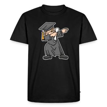 Boy student dab dabbing graduation school - T-shirt Premium bio Homme - noir - Devant - Nico (187cm)