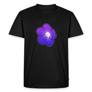 Violet flower illustration with luminous center - Men's Premium Organic T-Shirt - black - Front - Nico (187cm)