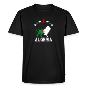 Algérie Lion Drapeau design / Cadeau - T-shirt Premium bio Homme - noir - Devant - Nico (187cm)