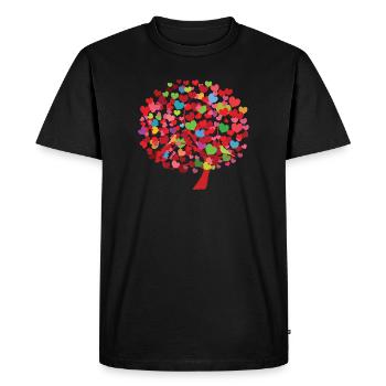Heart tree illustration with colorful leaves - Men's Premium Organic T-Shirt - black - Front - Nico (187cm)