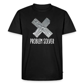 Problem solver funny Duct tape husband father - Men's Premium Organic T-Shirt - black - Front - Nico (187cm)