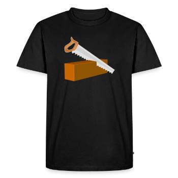 Charpentier de scie - T-shirt Premium bio Homme - noir - Devant - Nico (187cm)