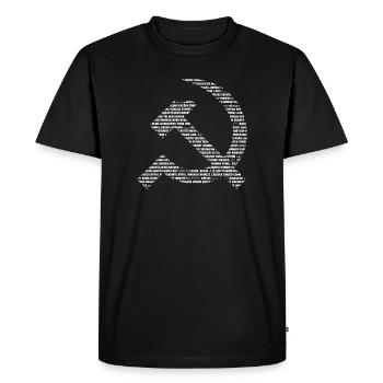 Faucille humaine et marteaux - T-shirt Premium bio Homme - noir - Devant - Nico (187cm)