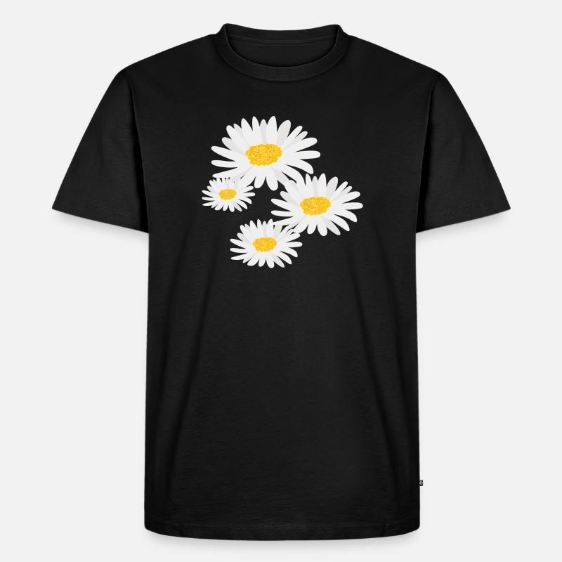 Blume Gänseblümchen - Männer Premium Bio T-Shirt - Schwarz