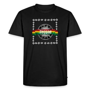 Design vintage reggae avec drapeau afro - T-shirt Premium bio Homme - noir - Devant - Nico (187cm)