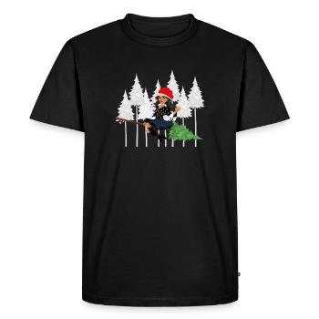 Modern Black Forest Witch Bollenhut Broom - Men's Premium Organic T-Shirt - black - Front - Nico (187cm)