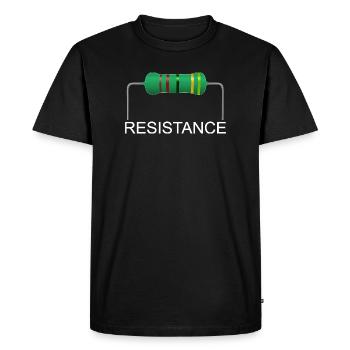 Resistance, 33 ohms, resistance, electrical engineering - Men's Premium Organic T-Shirt - black - Front - Nico (187cm)