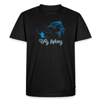 poisson de pêche volante - T-shirt Premium bio Homme - noir - Devant - Nico (187cm)
