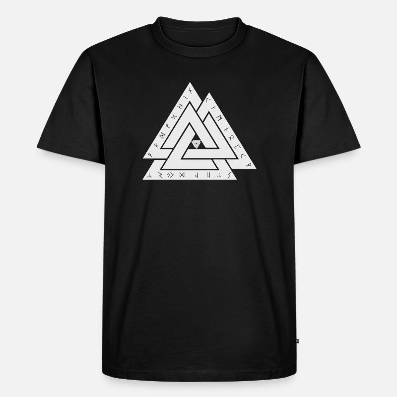 Valknut Wikinger Symbol - Männer Premium Bio T-Shirt - Schwarz