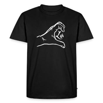Love Hands Partners T-shirts - Couple Chemise - T-shirt Premium bio Homme - noir - Devant - Nico (187cm)