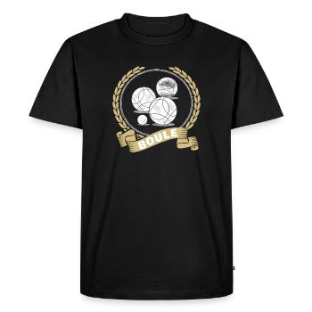 Boule boules Jeu Pétanque Boules Sport Tournoi - T-shirt Premium bio Homme - noir - Devant - Nico (187cm)