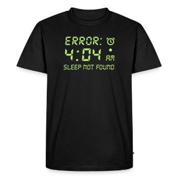 Error 404, sleep not found programmer gamble - Men's Premium Organic T-Shirt - black - Front - Nico (187cm)