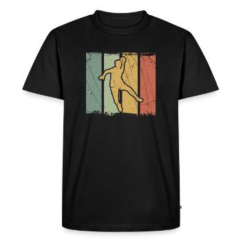 Rebond de handball en blocs couleur - T-shirt Premium bio Homme - noir - Devant - Nico (187cm)