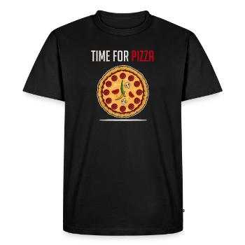 Commander pizza pizzeria salami cuisine italienne - T-shirt Premium bio Homme - noir - Devant - Nico (187cm)