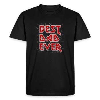 Meilleur papa jamais metal rock cool disant père rouge - T-shirt Premium bio Homme - noir - Devant - Nico (187cm)
