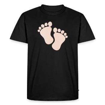 cute baby footprints - Men's Premium Organic T-Shirt - black - Front - Nico (187cm)