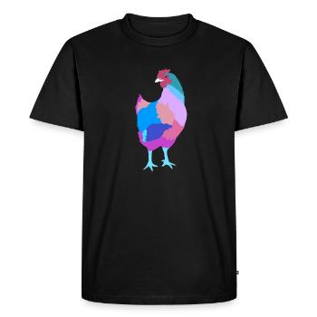 Poule poulet - T-shirt Premium bio Homme - noir - Devant - Nico (187cm)