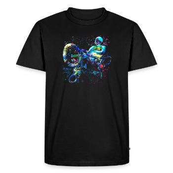 BMX Bike Bike Bike - VTT - Mountain Bike - T-shirt Premium bio Homme - noir - Devant - Nico (187cm)