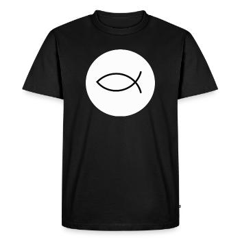 Jesus fish black white ichthys fish fish fish - Men's Premium Organic T-Shirt - black - Front - Nico (187cm)