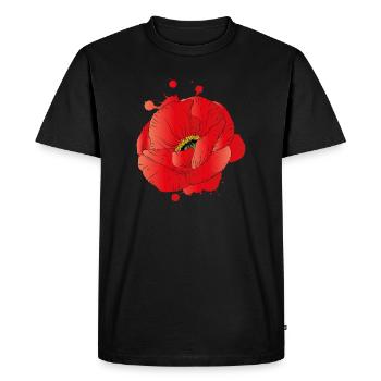 grande fleur d'un pavot de maïs comme graffiti - T-shirt Premium bio Homme - noir - Devant - Nico (187cm)