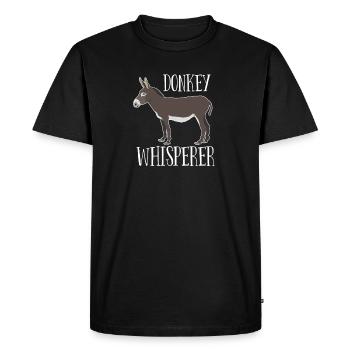 Donkey - Donkey Whisperer - Men's Premium Organic T-Shirt - black - Front - Nico (187cm)