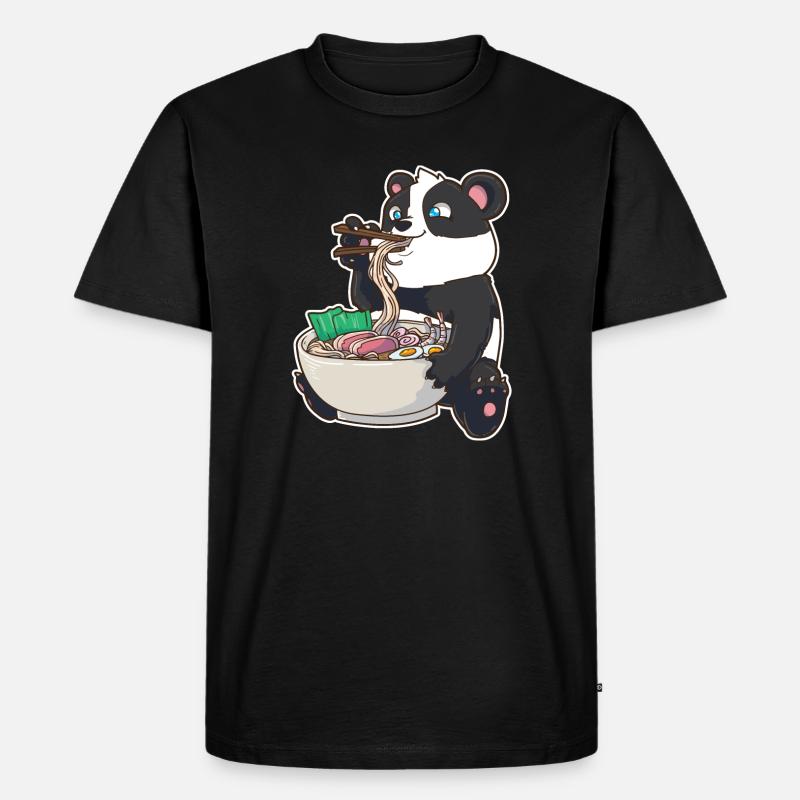 Ramen Panda - Männer Premium Bio T-Shirt - Schwarz