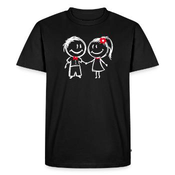 Couple Amour relation Romance Saint Valentin - T-shirt Premium bio Homme - noir - Devant - Nico (187cm)