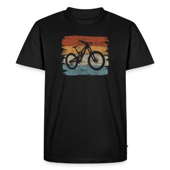 Silhouette rétro de vélo couchant de soleil - T-shirt Premium bio Homme - noir - Devant - Nico (187cm)