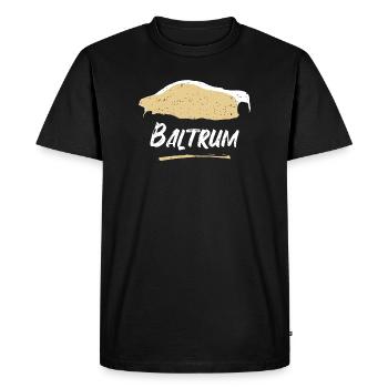 Baltrum | Vintage Carte Rétro - T-shirt Premium bio Homme - noir - Devant - Nico (187cm)