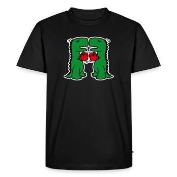 Dinosaures de boxe drôle école de boxe dessin animé enfants - T-shirt Premium bio Homme - noir - Devant - Nico (187cm)