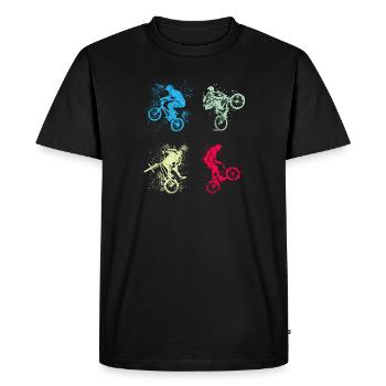BMX / Bmx / bmx / idée cadeau / anniversaire - T-shirt Premium bio Homme - noir - Devant - Nico (187cm)