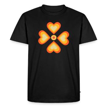 70s Flower Pattern - Men's Premium Organic T-Shirt - black - Front - Nico (187cm)