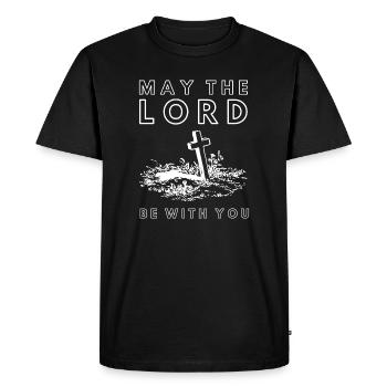 Lord, be with you cross in the field - Men's Premium Organic T-Shirt - black - Front - Nico (187cm)