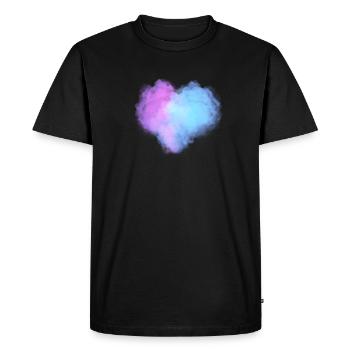 Nuages en forme de cœur - T-shirt Premium bio Homme - noir - Devant - Nico (187cm)