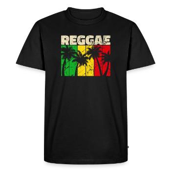Reggae reggae music Jamaïque vacation Palmiers des Caraïbes - T-shirt Premium bio Homme - noir - Devant - Nico (187cm)