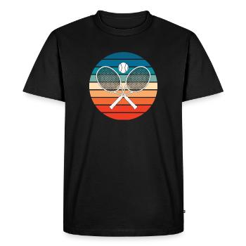 Tennis Crossed Tennis Racquets Retro - Men's Premium Organic T-Shirt - black - Front - Nico (187cm)