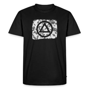 Logo symbole alcoolique anonyme AA NA anti alcool - T-shirt Premium bio Homme - noir - Devant - Nico (187cm)