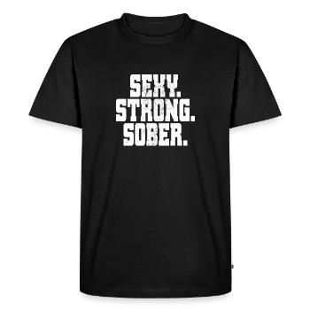 Sexy Strong Sober Abstinence Sober Without Alcohol - Men's Premium Organic T-Shirt - black - Front - Nico (187cm)