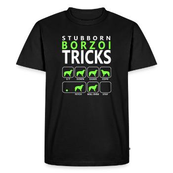 Astuces de Barzoï tenaces - T-shirt Premium bio Homme - noir - Devant - Nico (187cm)