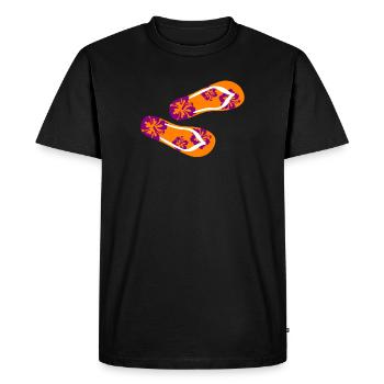 Tongs hawaïennes tongs violettes vacances d'été - T-shirt Premium bio Homme - noir - Devant - Nico (187cm)