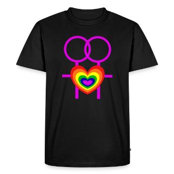 lesbienne femmes femmes symboles féminins CSD - T-shirt Premium bio Homme - noir - Devant - Nico (187cm)