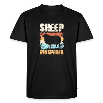 Sheep Whisperer Sheep Whisperer Gift Sheep - Men's Premium Organic T-Shirt - black - Front - Nico (187cm)