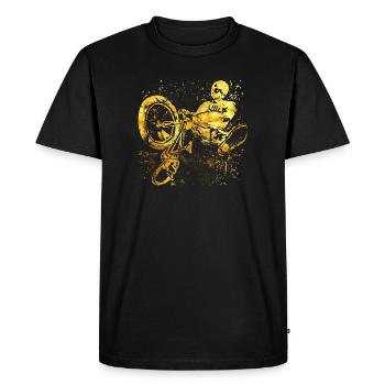 BMX / Bmx / bike / gold / gift idea BMX - Men's Premium Organic T-Shirt - black - Front - Nico (187cm)