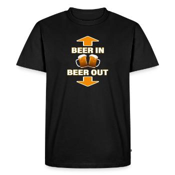 BIÈRE IN - BIÈRE OUT - T-shirt Premium bio Homme - noir - Devant - Nico (187cm)