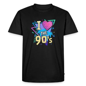 90's nineties vintage - Men's Premium Organic T-Shirt - black - Front - Nico (187cm)