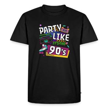 90's nineties vintage - Men's Premium Organic T-Shirt - black - Front - Nico (187cm)