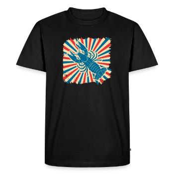 Lobster in the Sun Wheel Retro - Men's Premium Organic T-Shirt - black - Front - Nico (187cm)